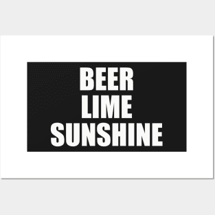 Beer, Lime, Sunshine Drinking Party Camping Summer Design Posters and Art